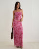 Image of Alfreda Maxi Skirt in Stencil Flower Pink