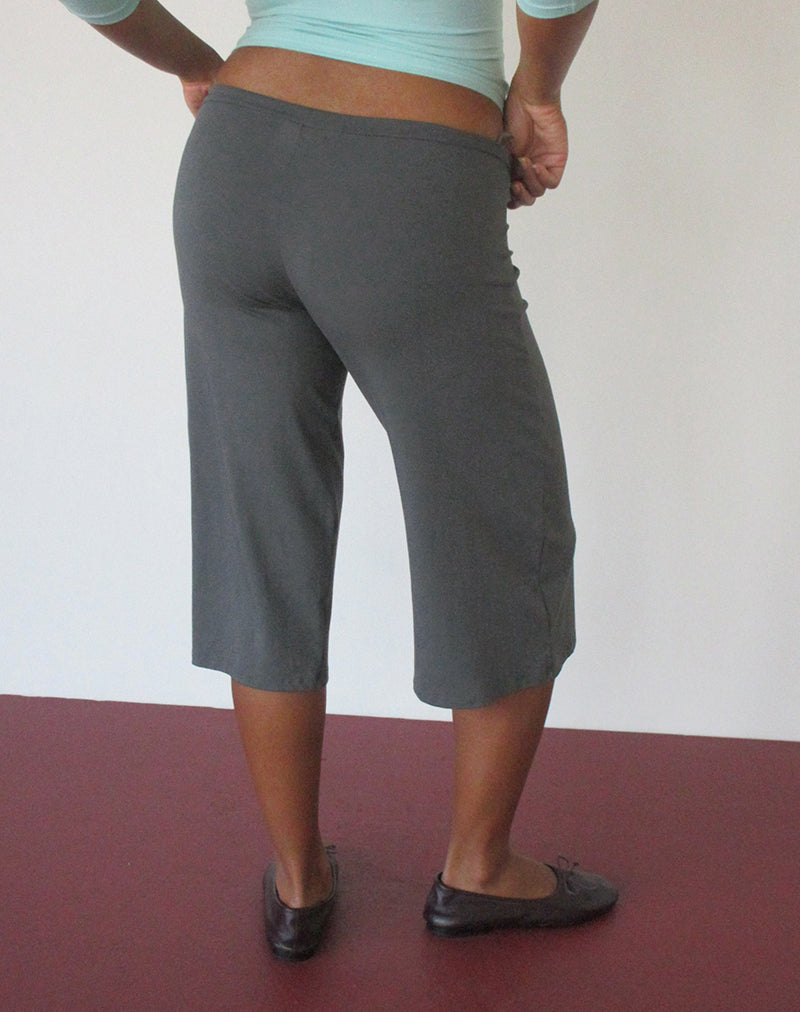 Image of Mino Capri Trouser in Charcoal Grey with Off White Binding