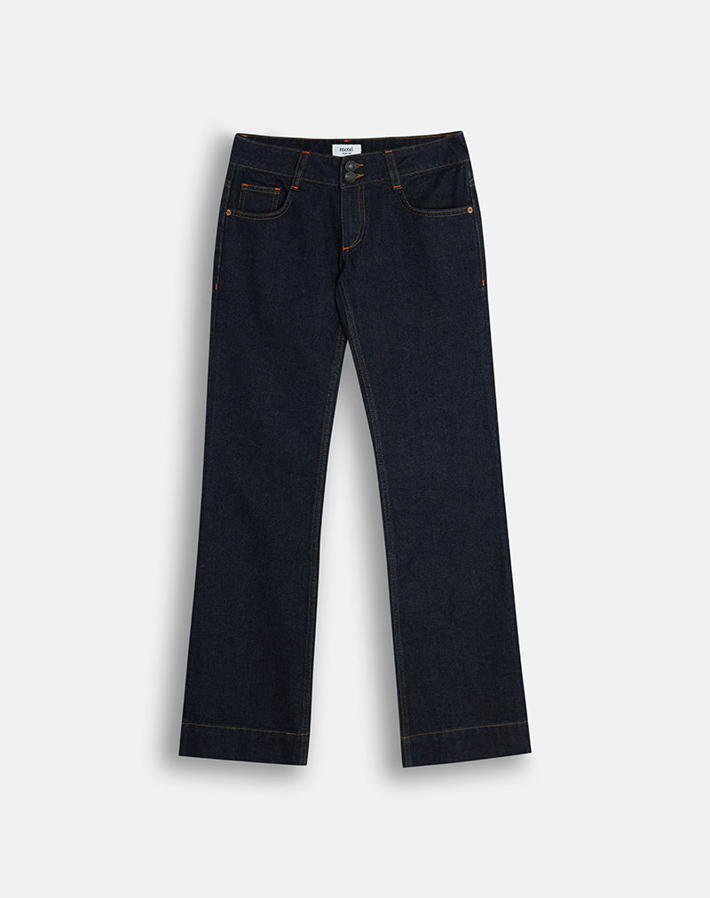Image of Low Rise Bootcut Jeans in Indigo