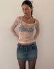 Image of Low Rise Denim Mini Skirt in Desert Wash