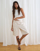 Image of Low Rise Denim Skater Short in Off White