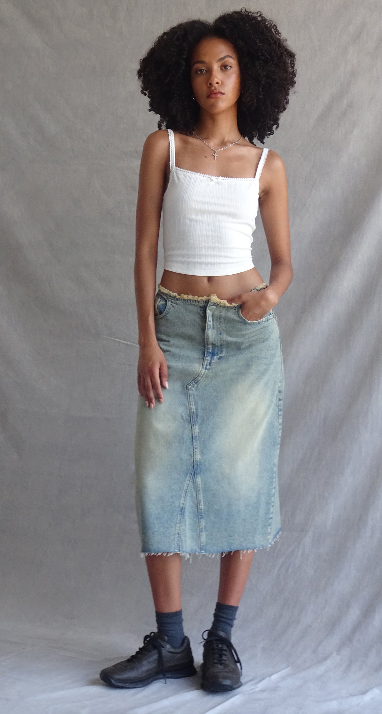 Bahama Low Rise Midi Skirt - Blurred Lime