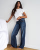 Image of Low Rise Parallel Jeans in Dark Blue
