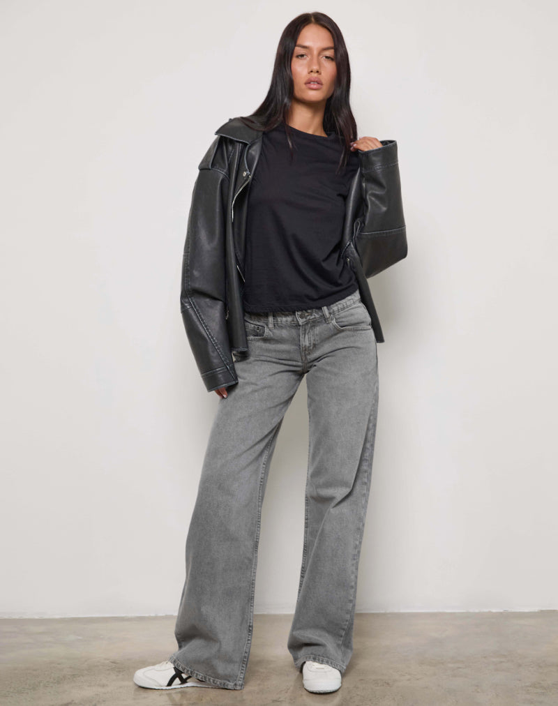 Grey Wash Low Rise Straight Leg Jeans | Parallel – motelrocks.com