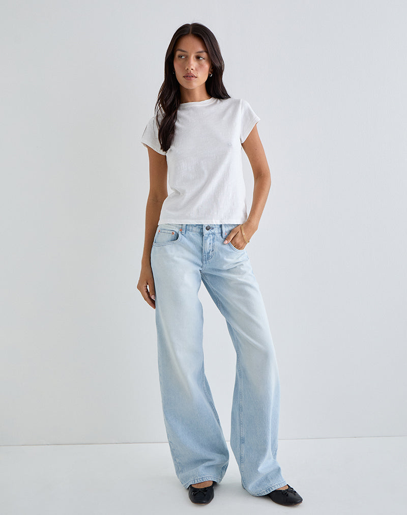 Image of Low Rise Parallel Jeans in Icy Blue