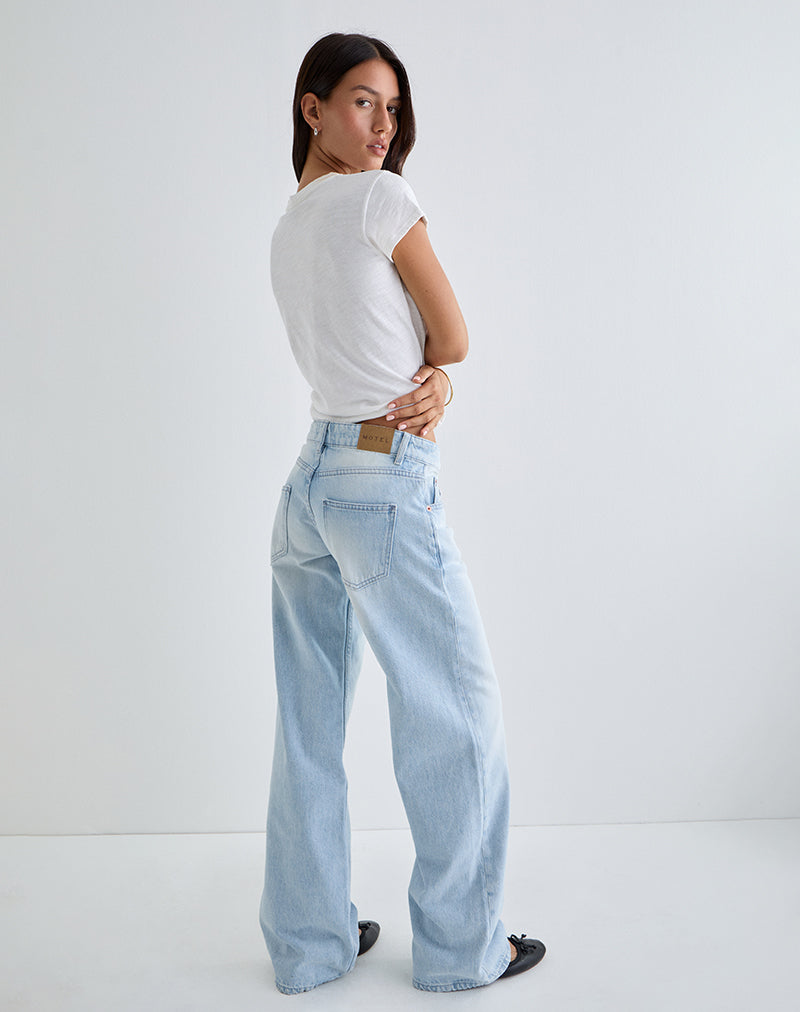 Image of Low Rise Parallel Jeans in Icy Blue