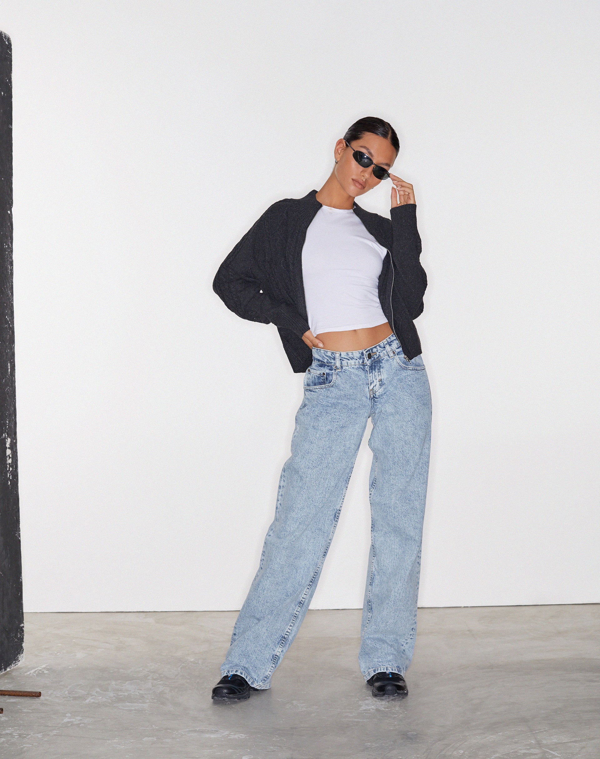 80s Blue Wash Low Rise Jeans Parallel
