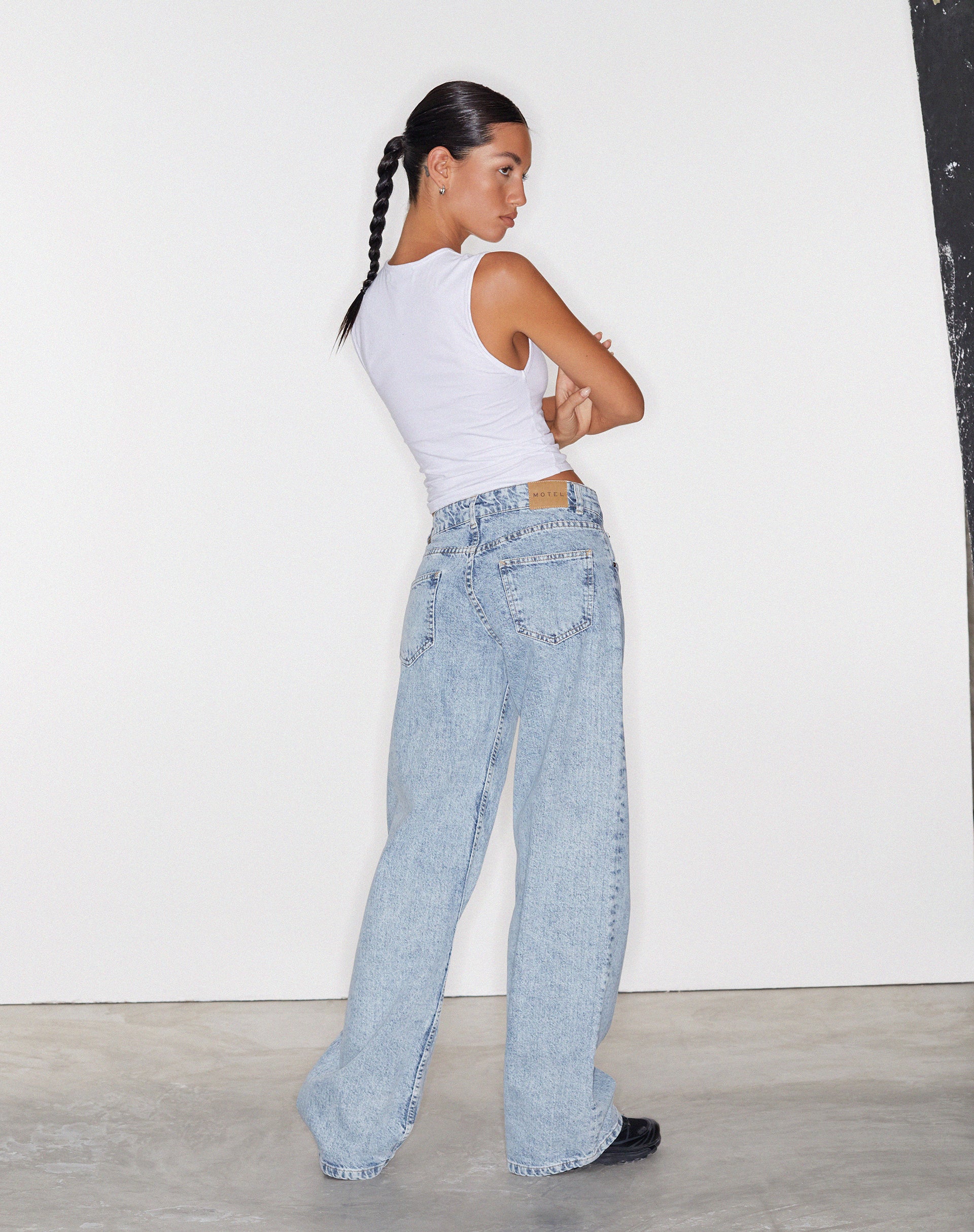 80s Blue Wash Low Rise Jeans Parallel