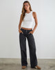 Image of Low Rise Relaxed Cargo Jeans in Vintage Black