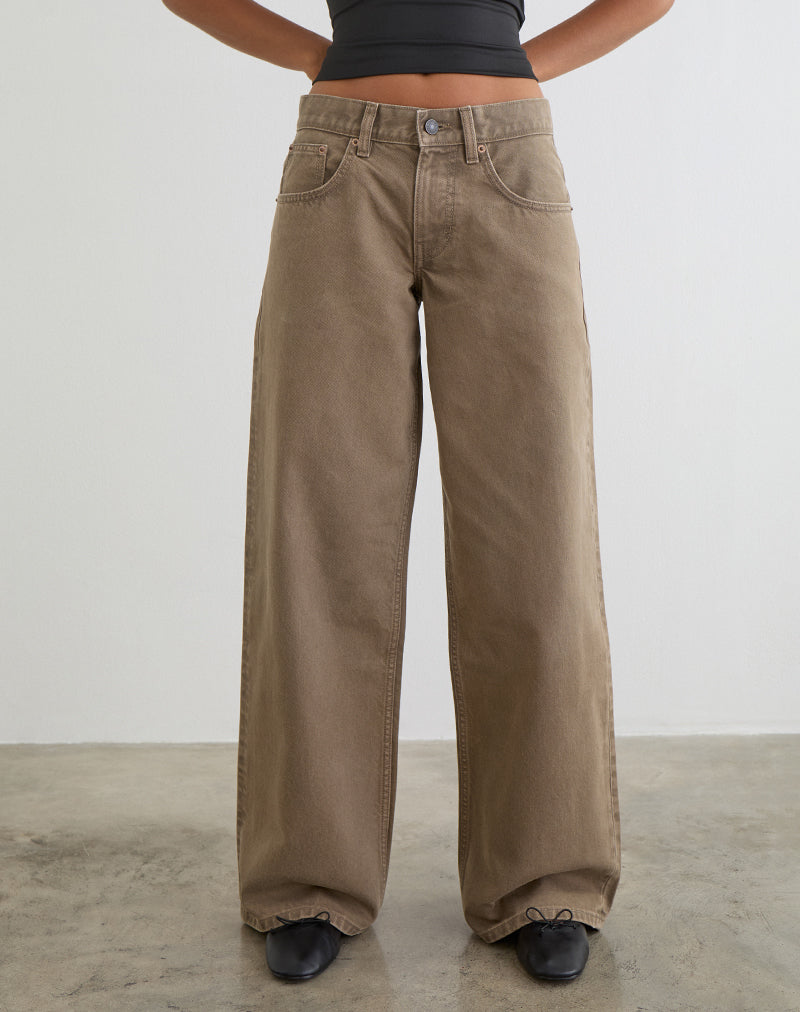 Low Rise Roomy Jeans in Bronze