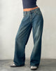 Image of Roomy Extra Wide Low Rise Jeans in Brown Blue Acid