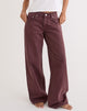 Image of Low Rise Roomy Jeans in Burgundy