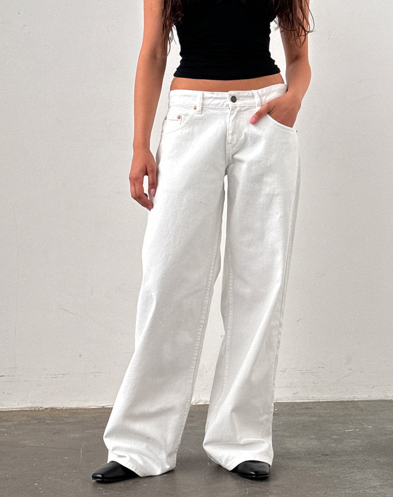 Image of Low Rise Roomy Jeans in True White