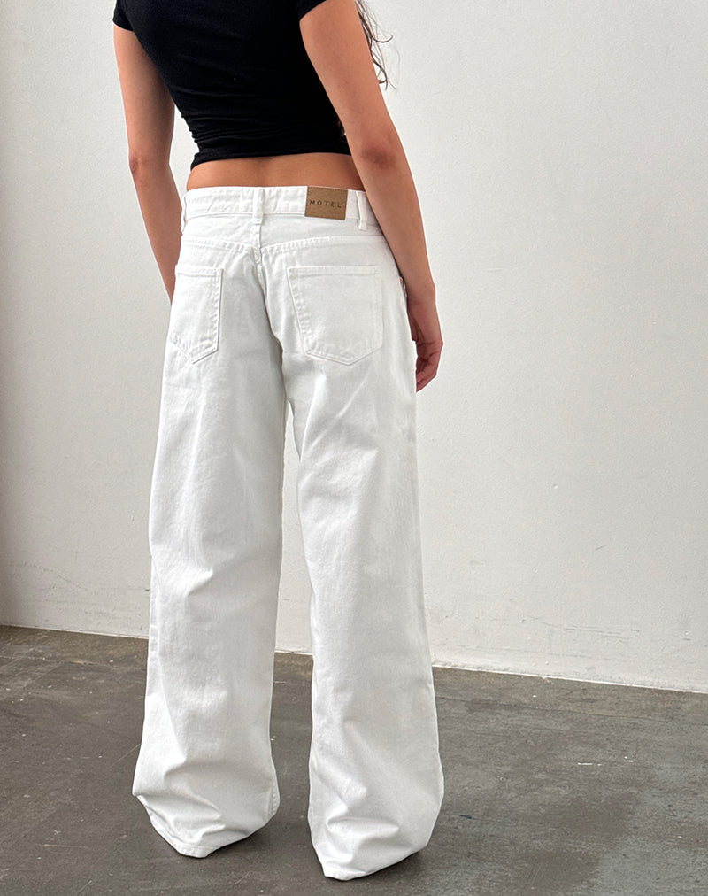 Image of Low Rise Roomy Jeans in True White