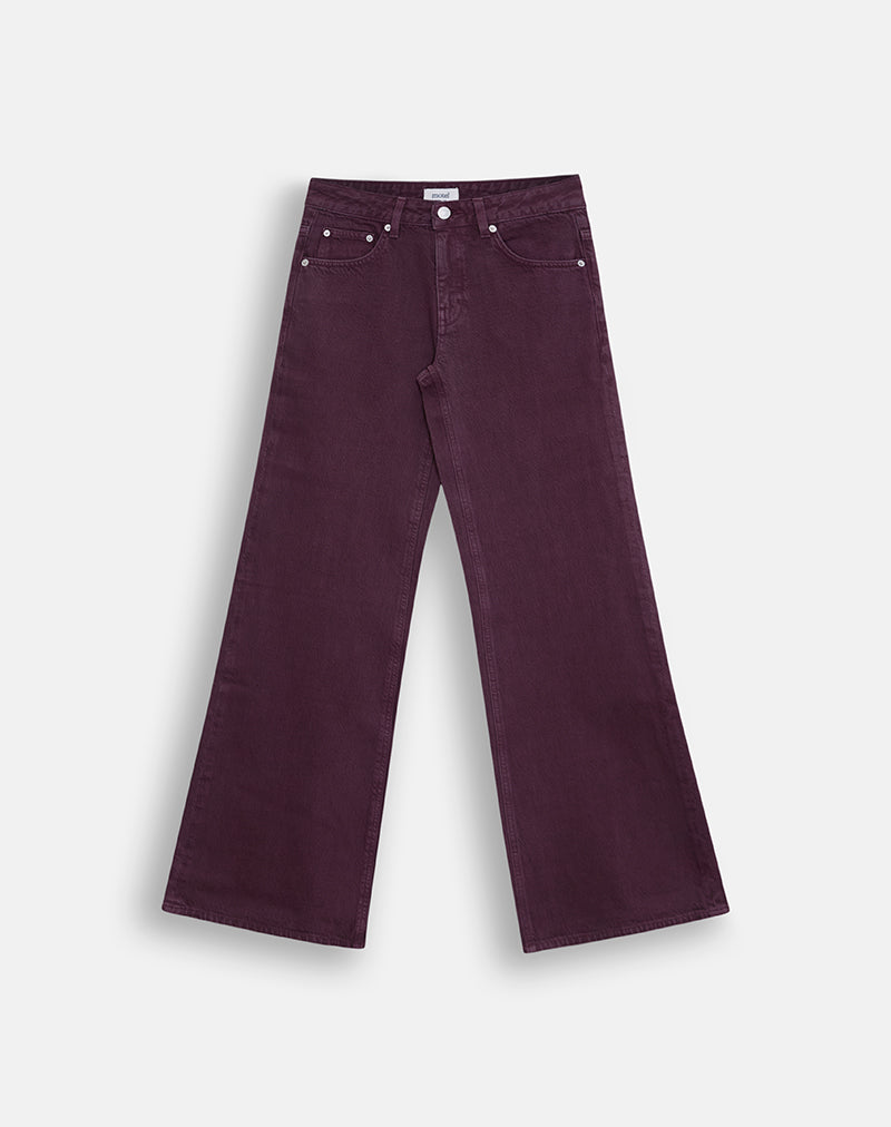 Image of Low Rise Slouchy Flare Jeans in Pinot Noir