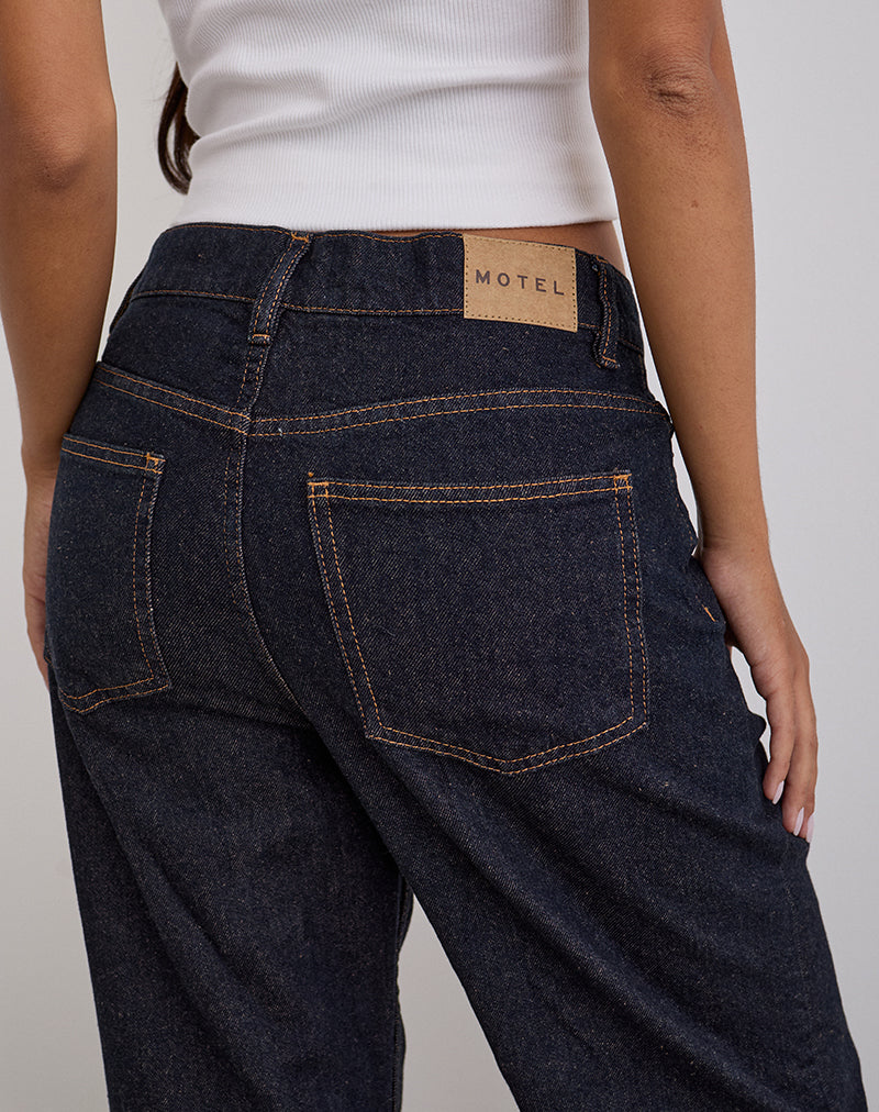 Image of Low Slung Slim Parallel Jeans in Indigo