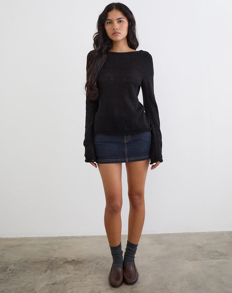 Indigo Low Rise Mini Skirt | Denim – motelrocks.com