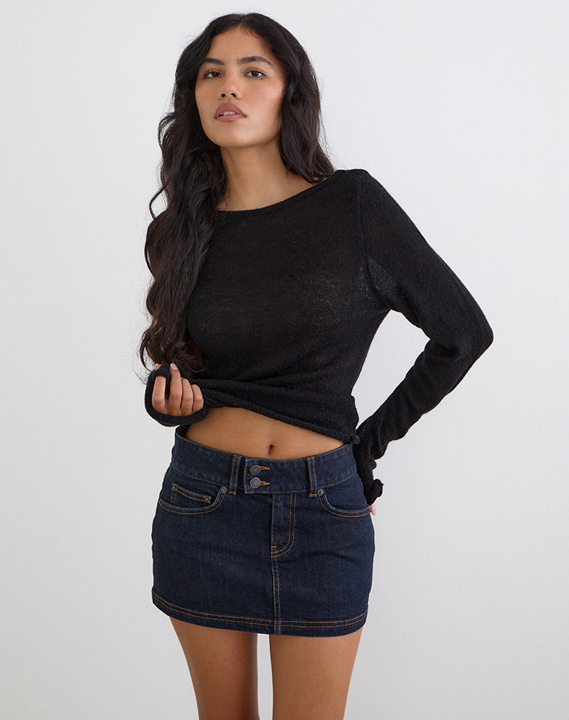 Indigo Low Rise Mini Skirt | Denim – motelrocks.com