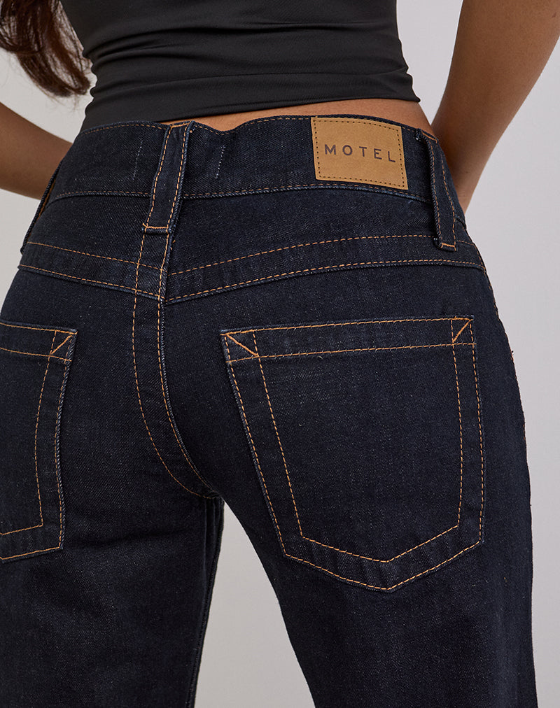 Image of Low Rise Twisted Seam Jeans in Rinse