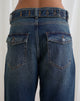 Image of Low Rise Cinch Twisted Seam Jean in Dirty Green