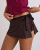 Image of Luel Wrap Skort in Micro Polka Brown