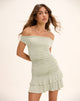 Image of Luella Ruffle Mini Dress in Slinky Sage
