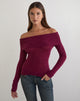 Image of Lune Bardot Jumper in Knit Wine