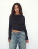 Image of Lunica Long Sleeve Top in Tissue Jersey Black