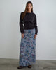 Image of Lurina Maxi Skirt in Chiffon Shadow Lily Blue
