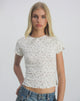Image of Luyu Short Sleeve Top in Floral Lace Ivory