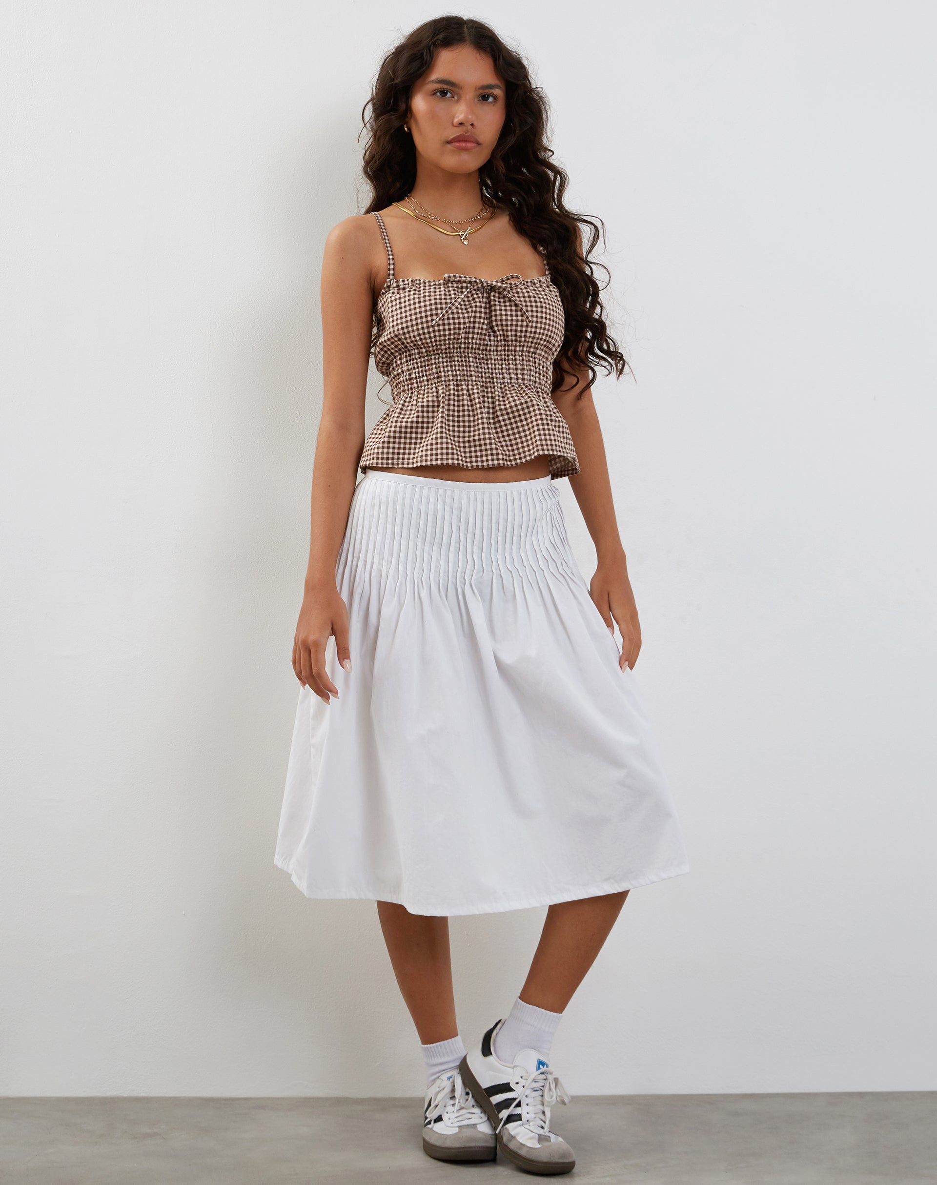 Gingham tie front shirt on sale