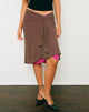 Image of Erinhadi Midi Skirt in Mesh Brown with Hot Pink Lining