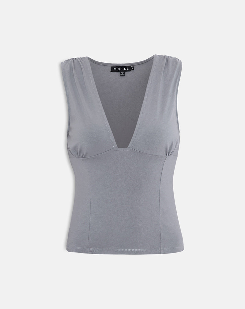 Image of Lynod Plunge Top in Grey
