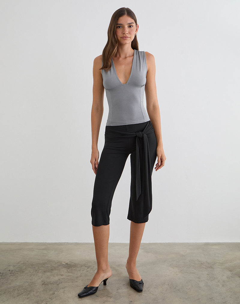 Image of Lynod Plunge Top in Grey