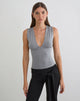 Image of Lynod Plunge Top in Grey