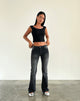 Image of Low Rise Flared Jeans in Extreme Black