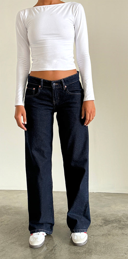 Image of Low Rise Parallel Jeans in Indigo