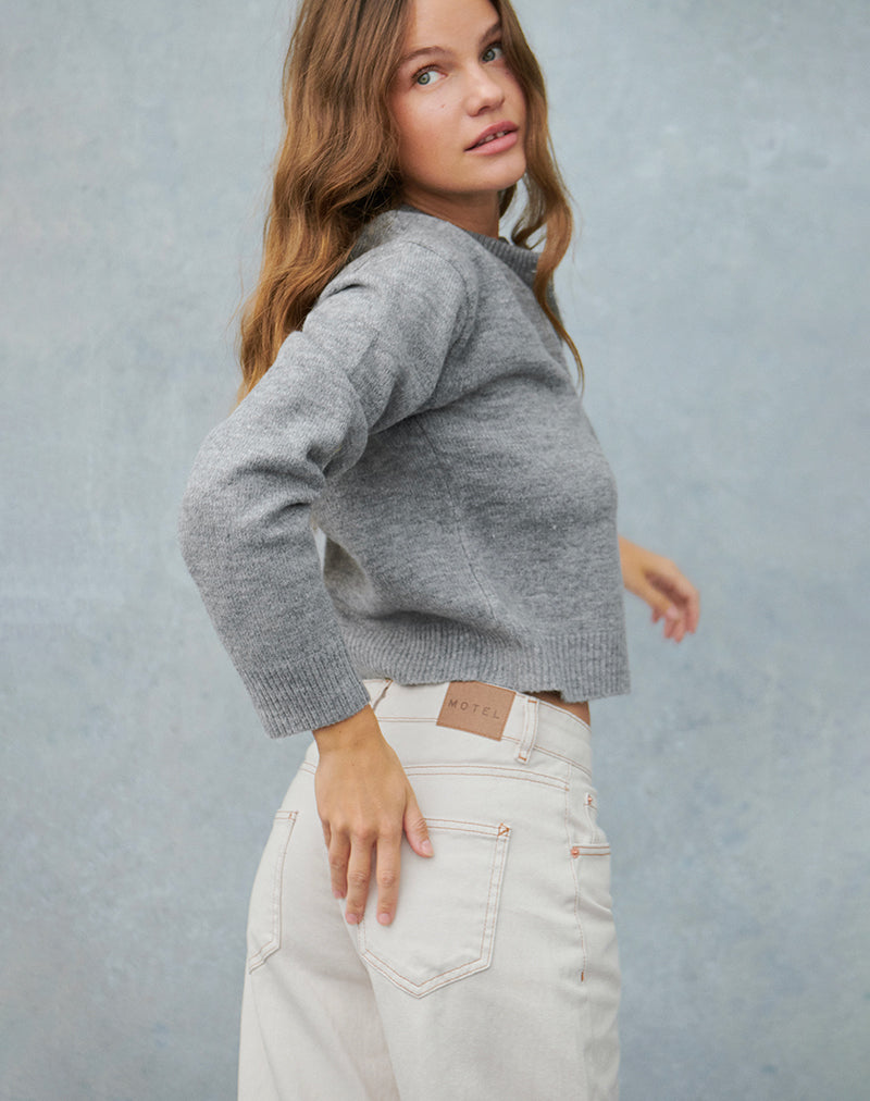 Image of Low Rise Parallel Jeans in Off White