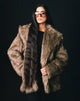 Image of Lupita Jacket in Faux Long Fur Brown