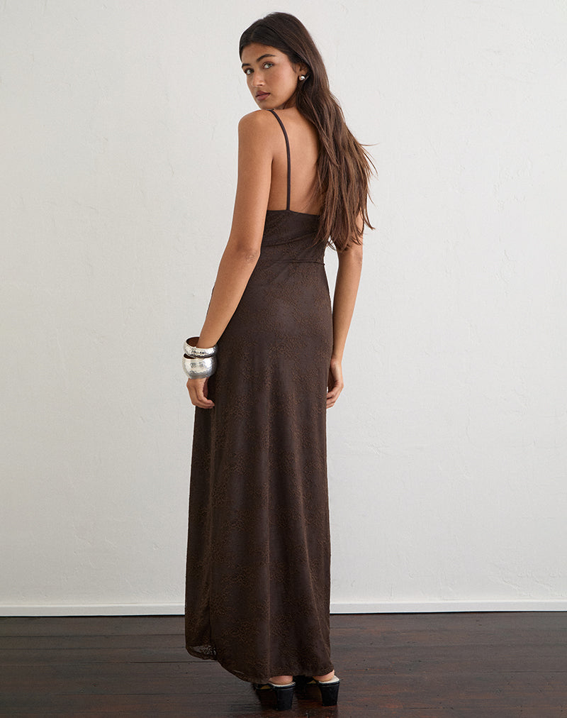 Image of Madrid Maxi Dress in Lace Chocolate
