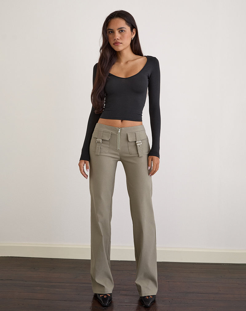 Image of Maite Pocket Trouser in Tailoring Taupe