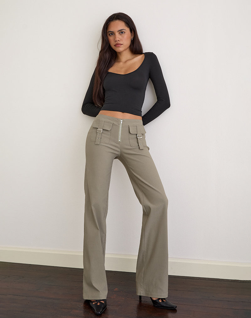 Image of Maite Pocket Trouser in Tailoring Taupe