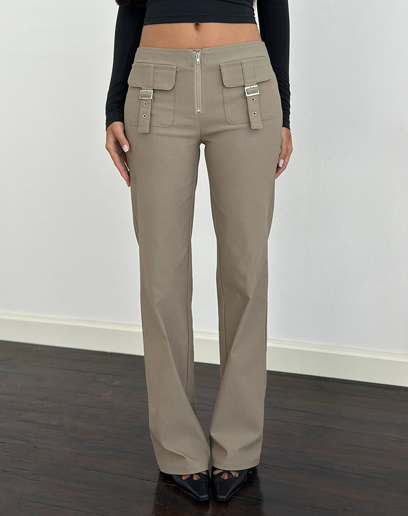 Image of Maite Pocket Trouser in Tailoring Taupe