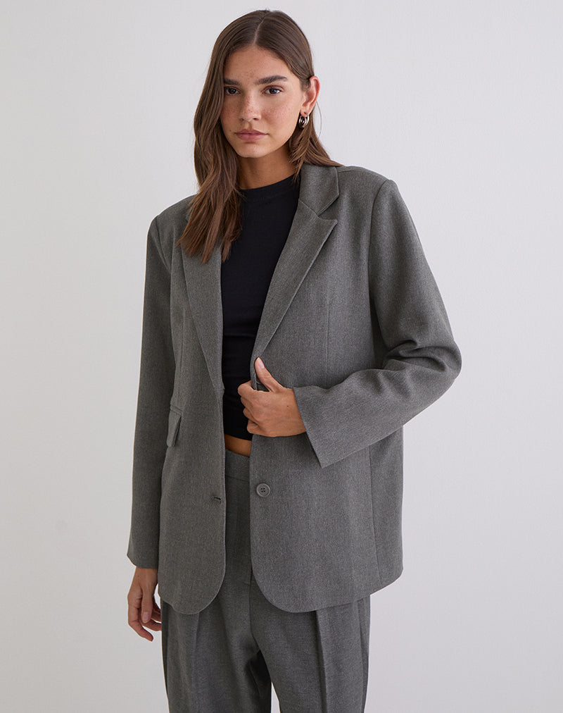 Maiwa Textured Tailoring Blazer in Charcoal
