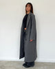 Image of Malati Longline Wool Coat in Charcoal
