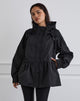 Image of Malcari Peplum Nylon Jacket in Black