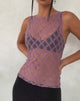 Image of Maloe Lace Patterned Tank Top in Mauve