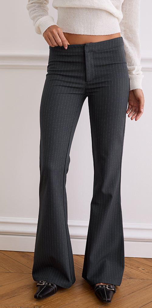 Image of Malvinas Trouser in Tailoring Grey Stripe