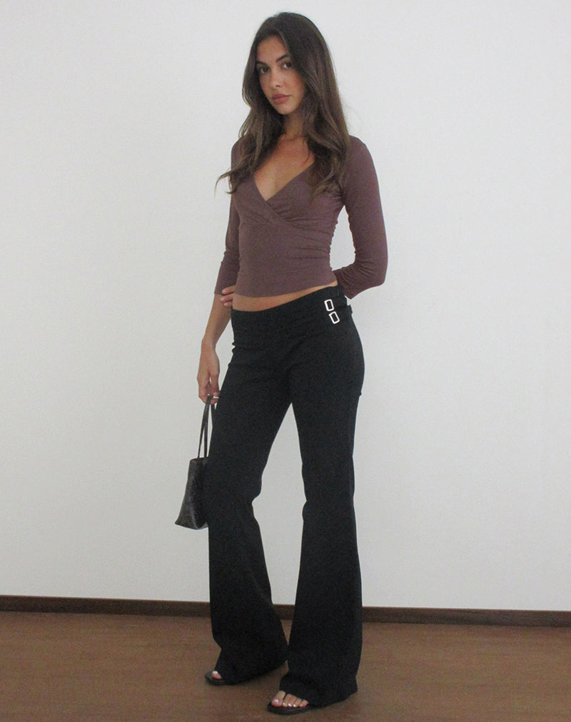 Mardhu Trouser with Double Buckle in Tailoring Black