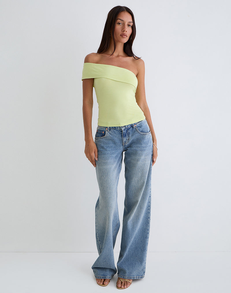 Image of Marga One Shoulder Top in Pistachio